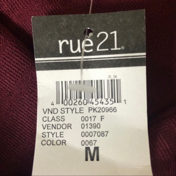 RUE21 RED WINE BODYSUIT SIZE M - Picture 3 of 3